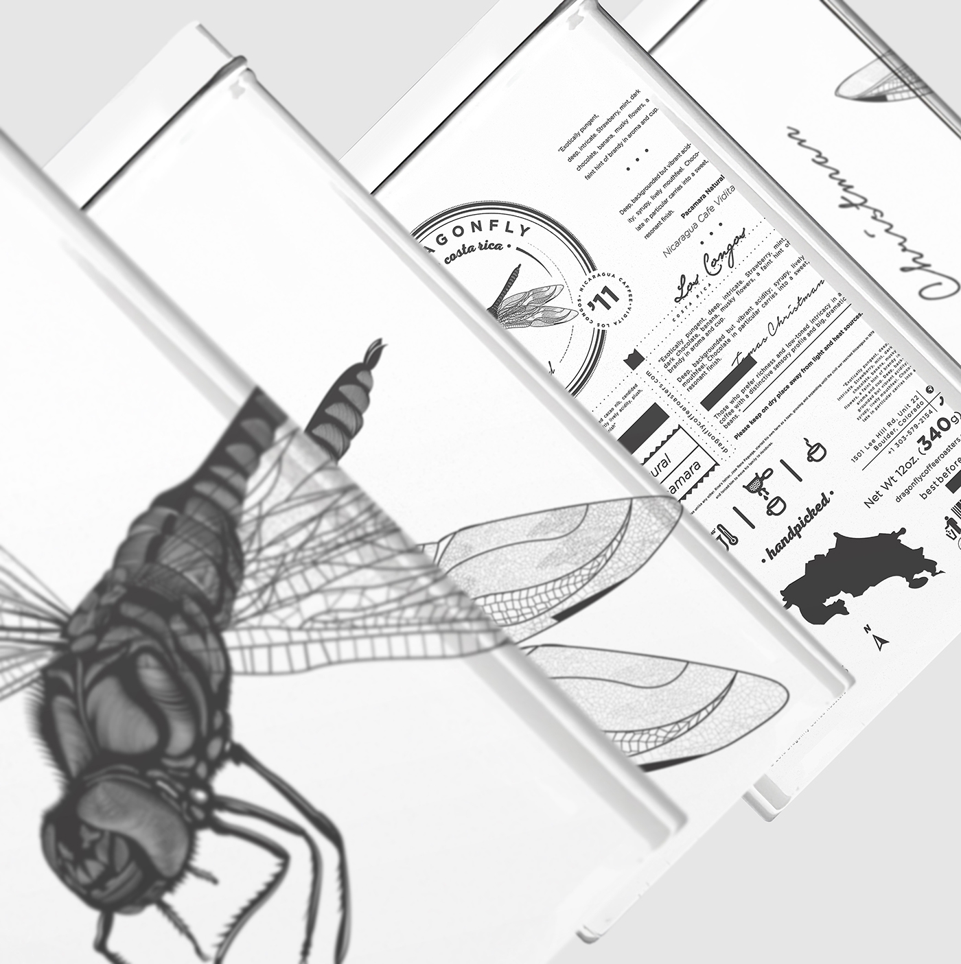 大自然的奇跡，蜻蜓主題的咖啡品牌包裝設(shè)計(jì)